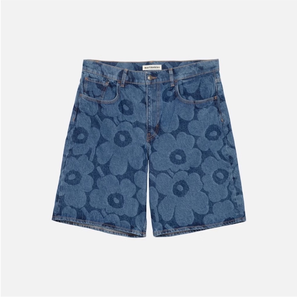 Marimekko Indigo Floral Patterned Shorts